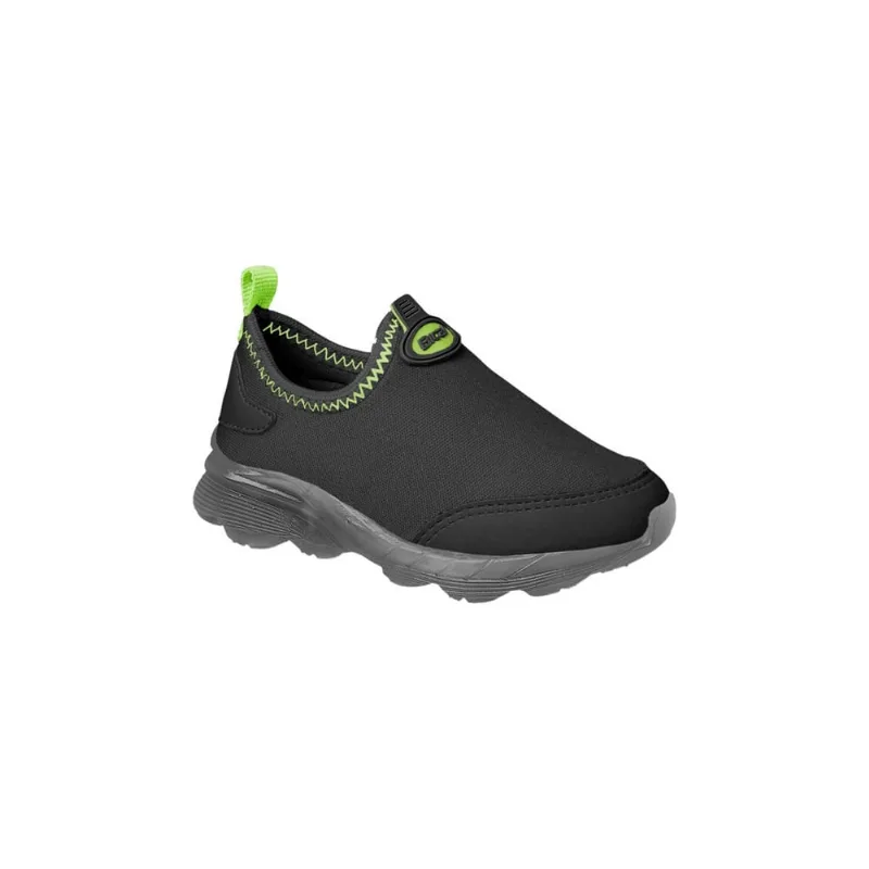 Tênis Infantil Masculino Bical Toy Calce Fácil Preto/Amarelo Fluor