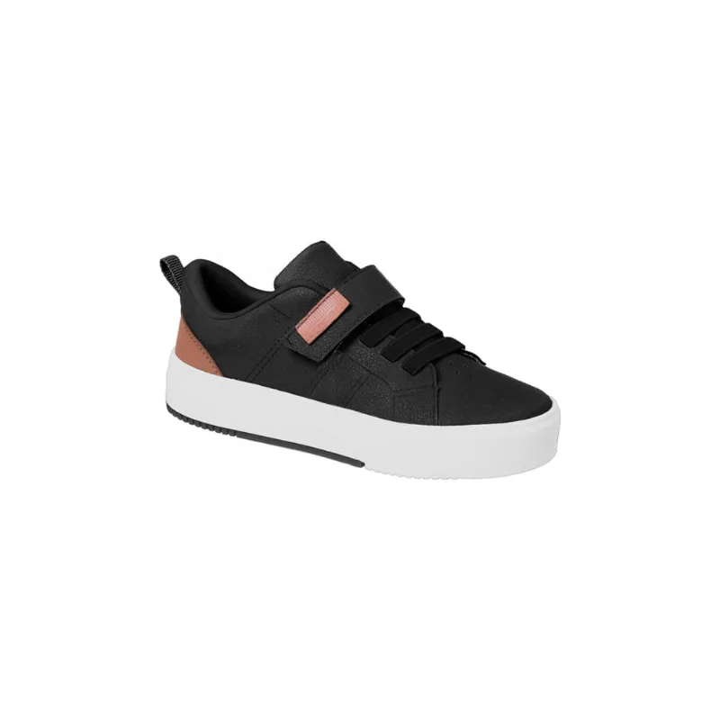 Tênis Infantil Masculino Bical Street Fita Aderente Preto Caramelo