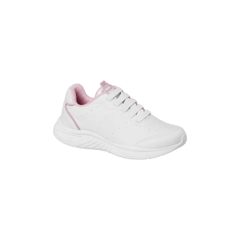 Tênis Infantil Feminino Bical Gamer Cadarço Branco e Rosa
