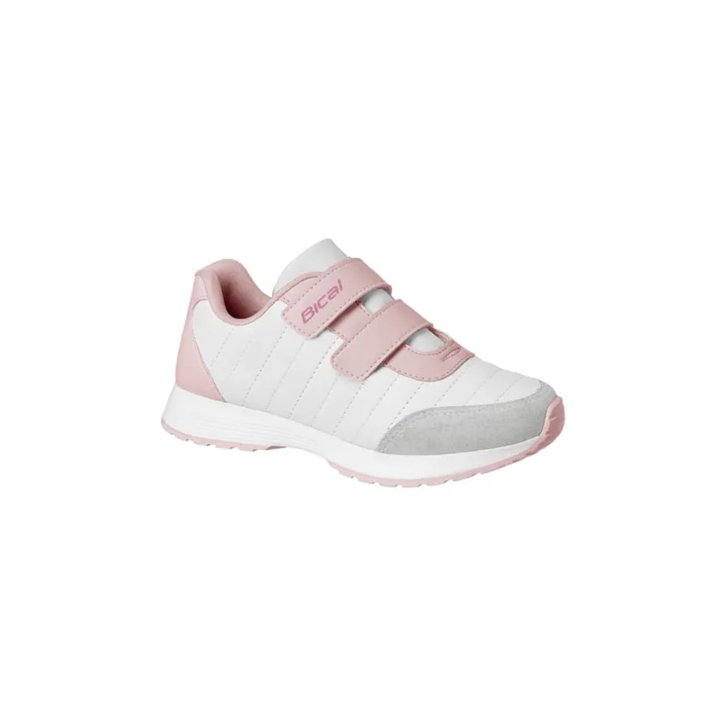 Tênis Infantil Feminino Bical Free Walk Fecho Duplo Rosa