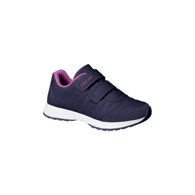 Tênis Infantil Feminino Bical Free Walk Fecho Duplo Marinho e Pink