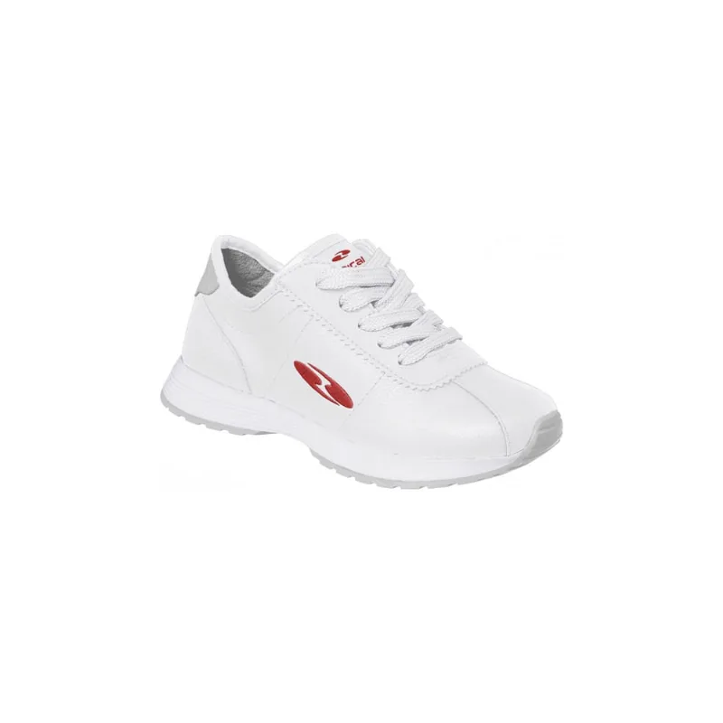 Tênis Infantil Masculino Bical Free Walk Cadarço Branco e Vermelho