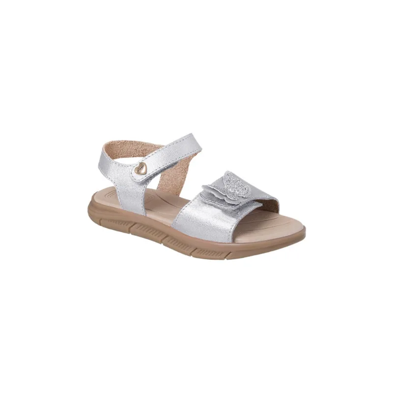 Sandália Infantil Feminina Bical Surf Borboleta Prata