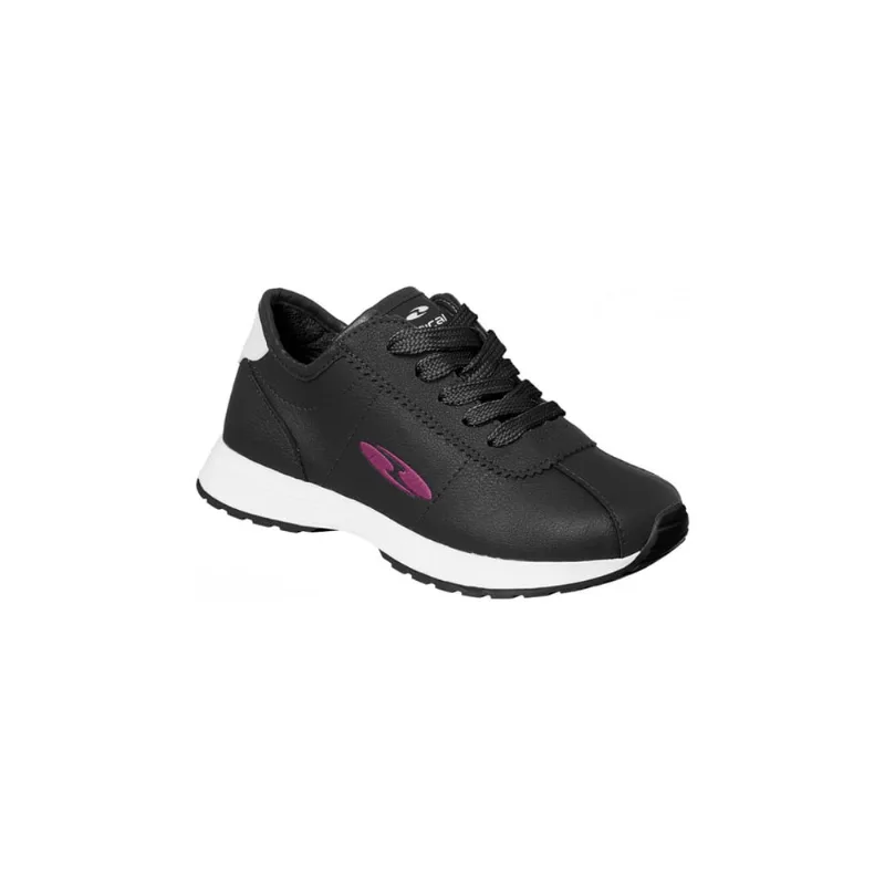 Tênis Infantil Feminino Bical Free Walk Cadarço Preto e Pink