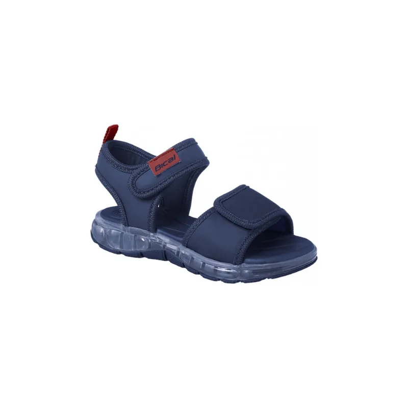 Sandália Infantil Masculina Bical Flash Fecho Duplo Marinho Vermelho