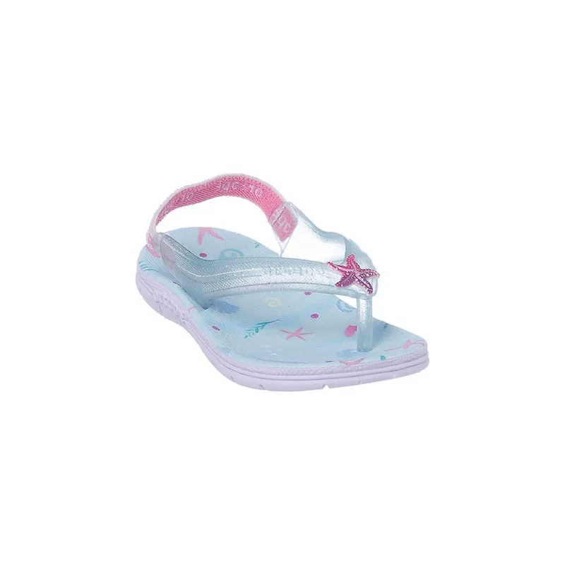 Chinelo Infantil Feminino Ortopé Acqua Oceano Azul e Lilas