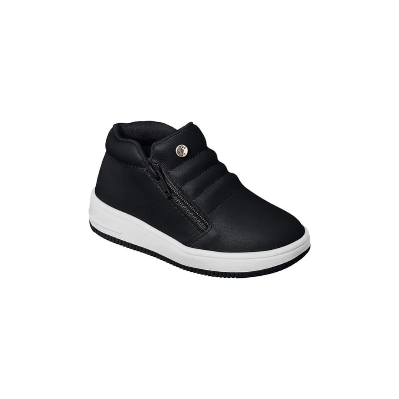 Tênis Infantil Masculino Ortopé Bliss Boot Zíper Preto