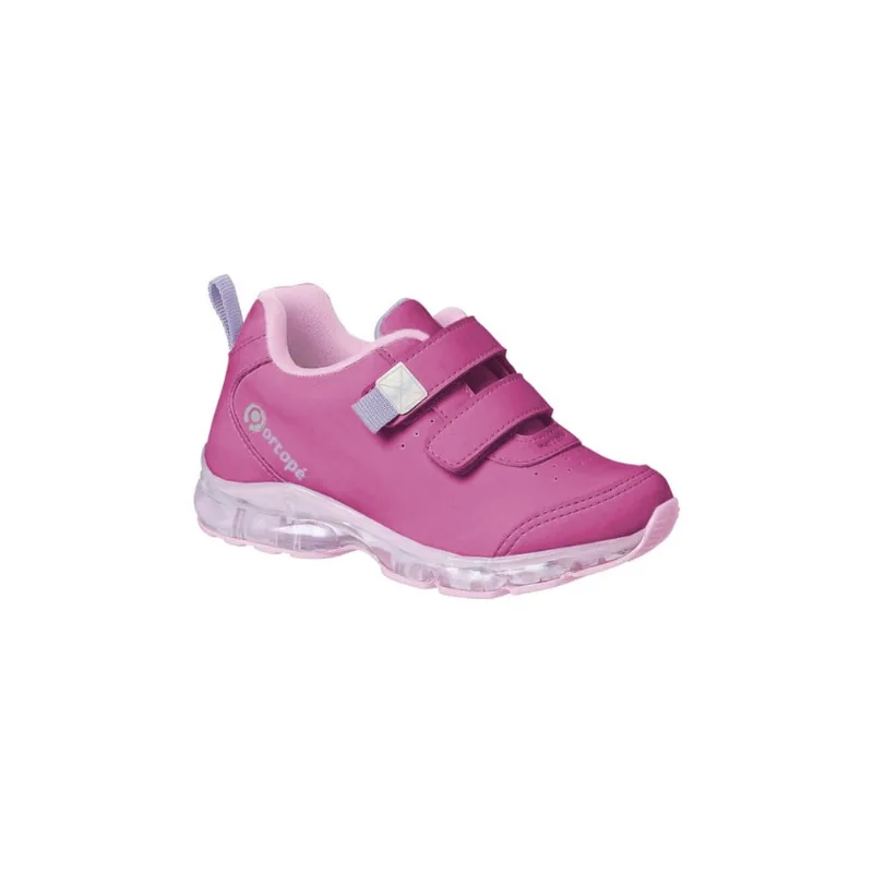 Tênis Infantil Feminino Ortopé Power Light Fecho Duplo Pink