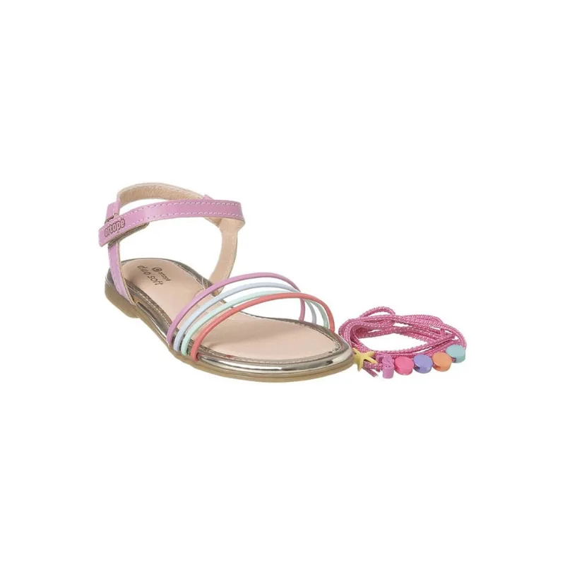 Sandália Infantil Feminina Ortopé Rasteira Candy com Pulseira Pink