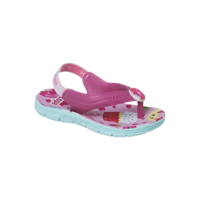 Chinelo Infantil Feminino Ortopé Acqua Docinhos Rosa