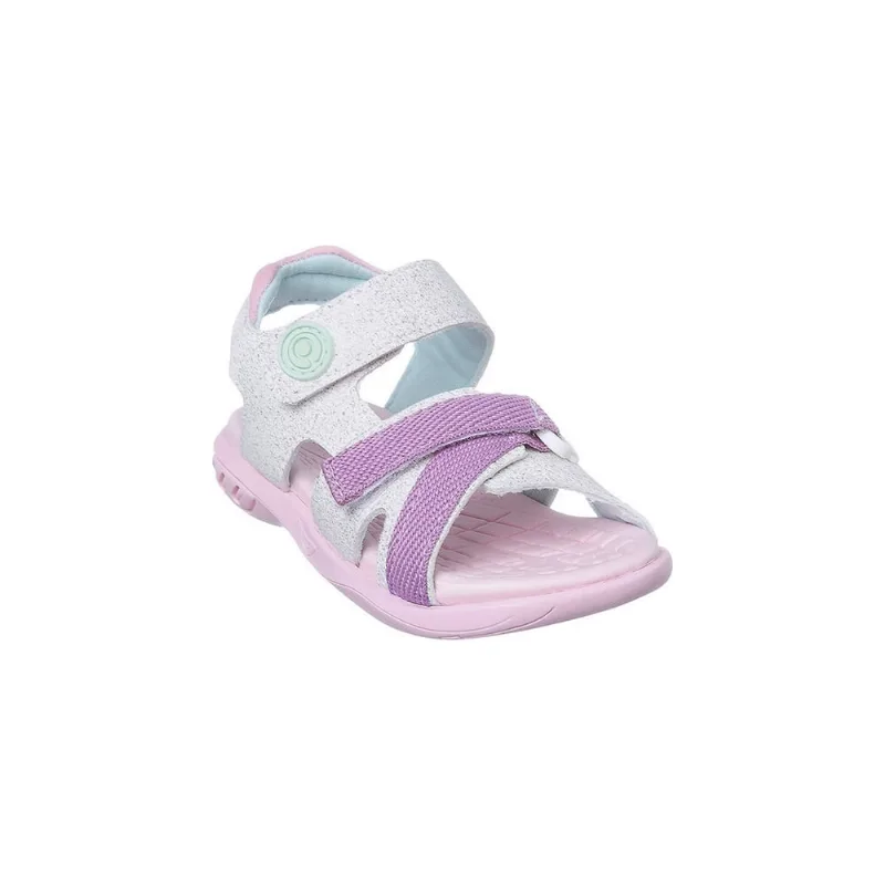 Sandália Infantil Feminina Ortopé Energy Detalhe Gorgurão Branca e Lilás