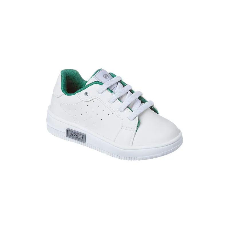 Tênis Infantil Masculino Ortopé Bliss Calce Fácil Branco e Verde