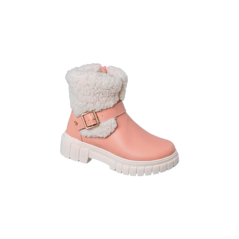 Bota Infantil Feminina Ortopé Glam Boot com Lã Rosa