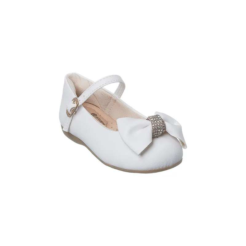 Sapatilha Infantil Ortopé Fofura Laço com Strass Branca