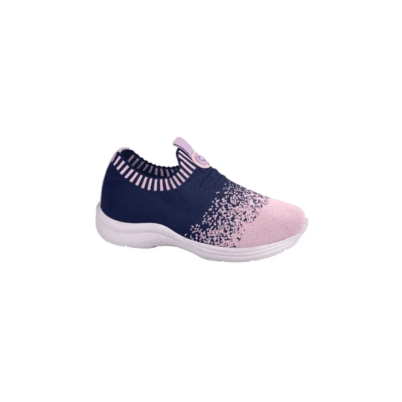 Tênis Infantil Feminino Ortopé Joy Comfy Calce Fácil Marinho e Pink