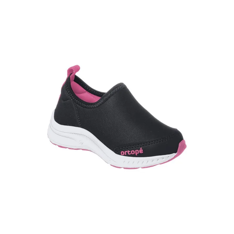 Tênis Infantil Feminino Ortopé Dna Flex Calce Fácil Preto e Pink