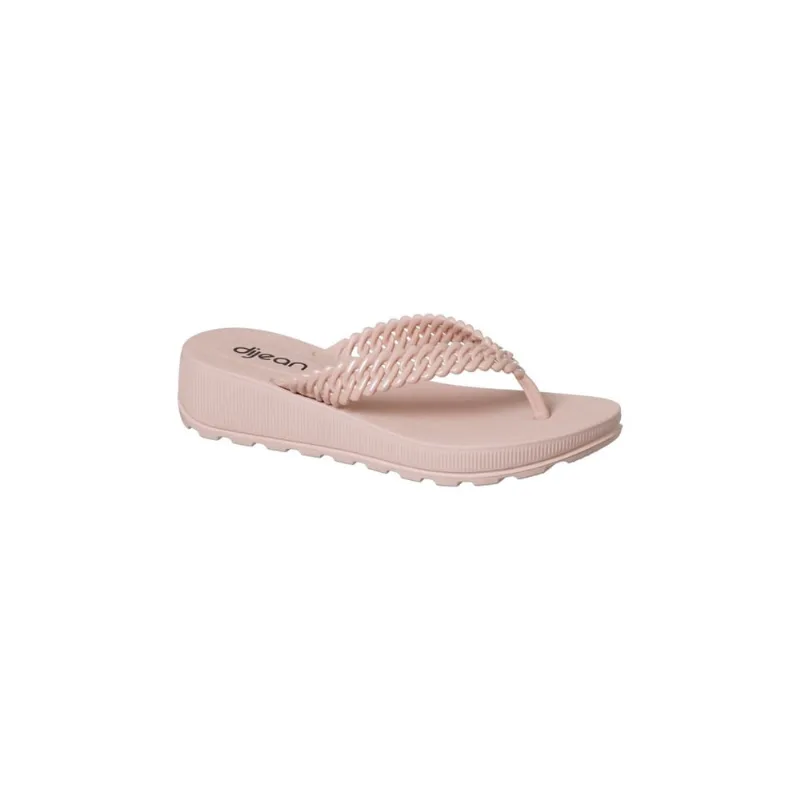 Chinelo de Dedo Feminino Dijean Corrente Trançado Nude