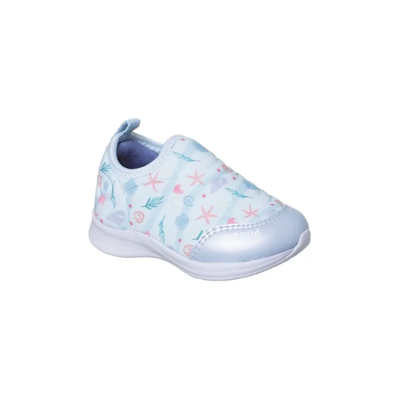 Tênis Infantil Feminino Ortopé Happy Comfort Fundo do Mar Calce Fácil Azul bb