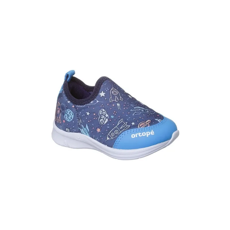 Tênis Infantil Masculino Happy Comfort Astronauta Calce Fácil Marinho Royal