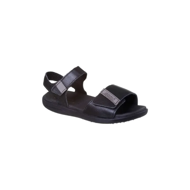 Sandália Infantil Masculina Ortopé Autêntica Fecho Duplo Preta