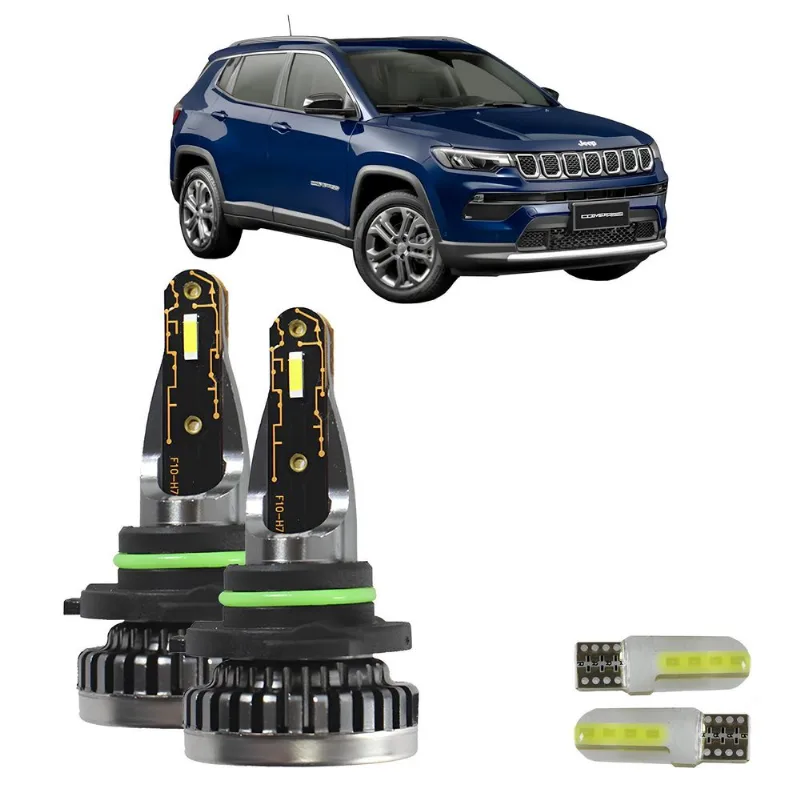 Kit Ultra Led Nano Jeep Compass 2017/2021 30000 Lúmens 6500k