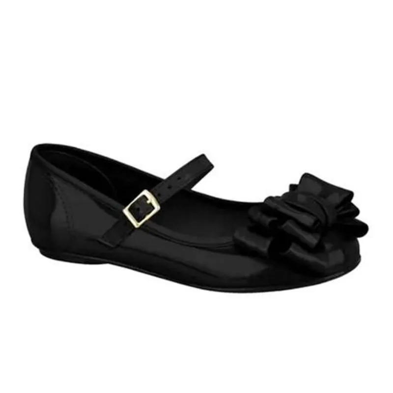 Sapato sapatilha infantil meninas Molekinha preto com laço