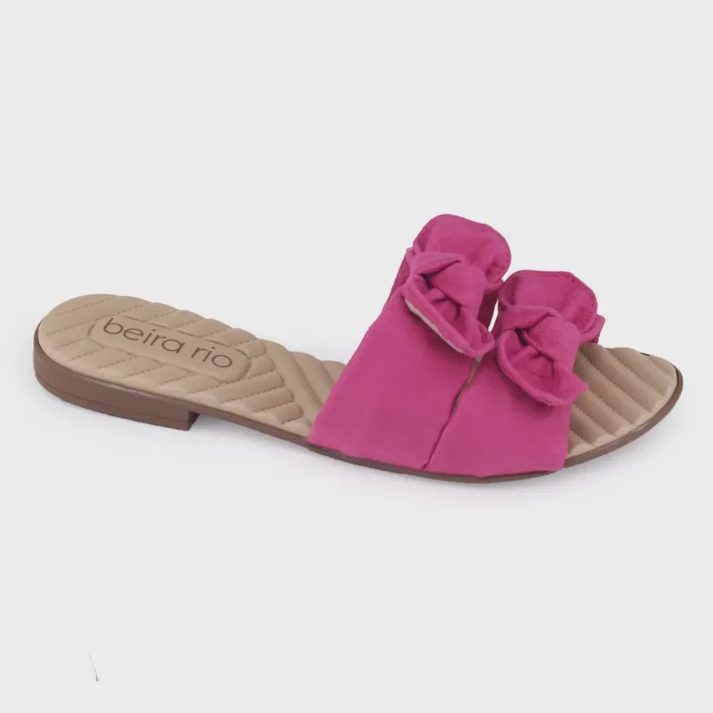 Chinelo feminino Beira Rio Conforto 8350.229 slip on laço nó
