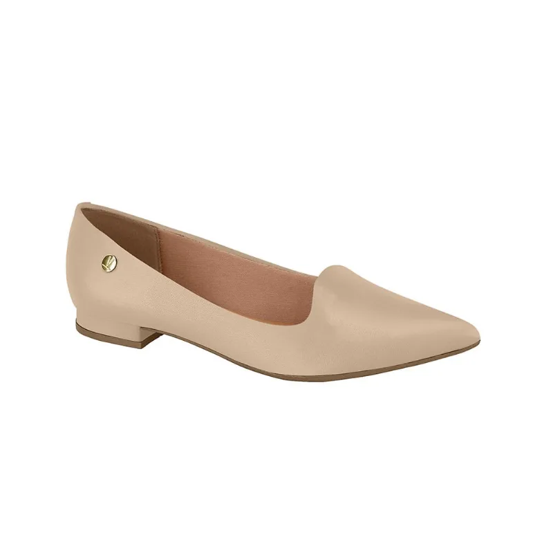 Sapatilha Feminina Vizzano Bico Fino Pelica Bege 1206.261