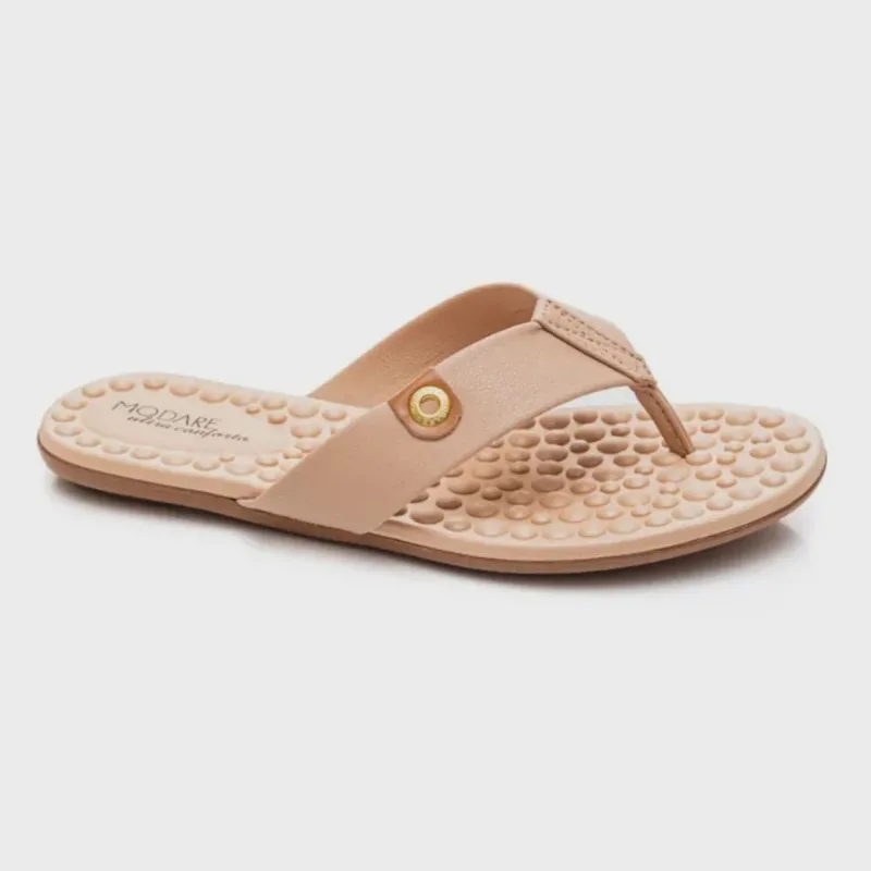 Tamanco Modare Flat Floather Ultra Conforto Feminino Bege Camel