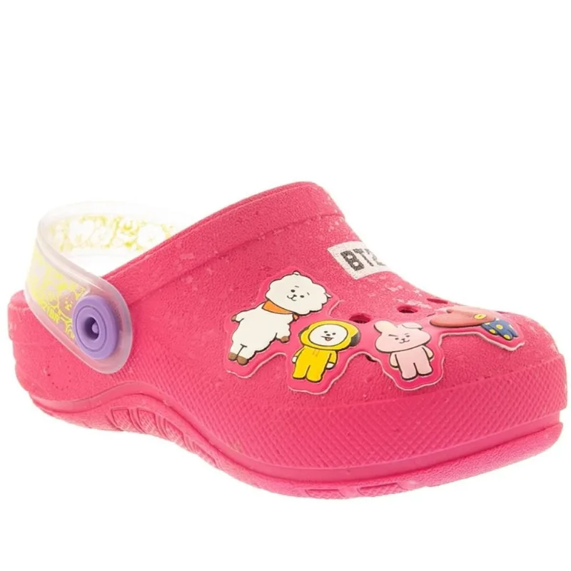 Babuche Infantil Grendene BT21 Cute Friends Rosa Tamanho 30