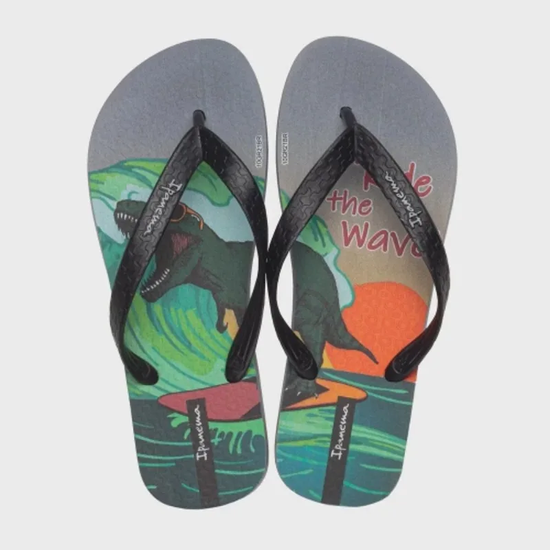 Chinelo Ipanema Infantil Menino The Wave Preto Número 25/26