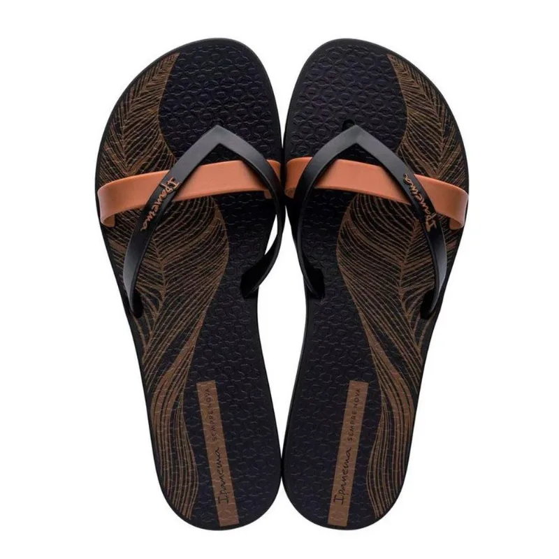 Chinelo Feminino Ipanema Kirei Preto e Marrom 39/40
