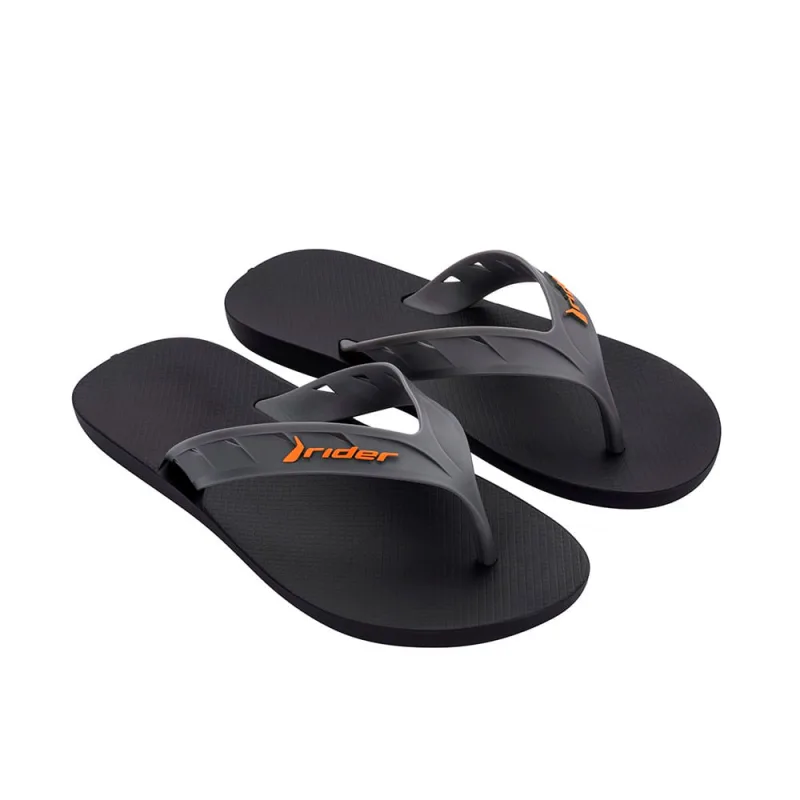 Sandália Rider Street Slide Preta, Cinza e Laranja 43/44 - RIDER