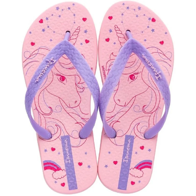 Chinelo infantil ipanema menino fantasia rosa/lilás