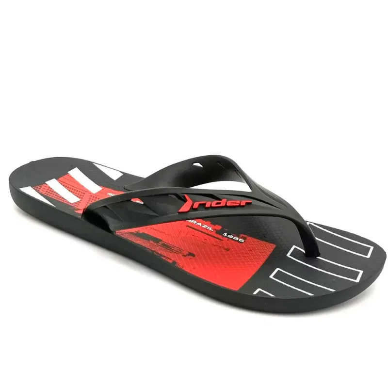 Sandália Rider Masculina Street City 37/38 Preta e vermelha - RIDER - Vestuário