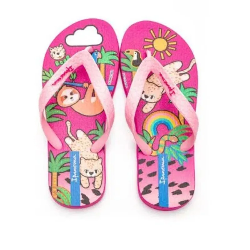 Chinelo Infantil Menina Temas Ipanema Rosa 33 34
