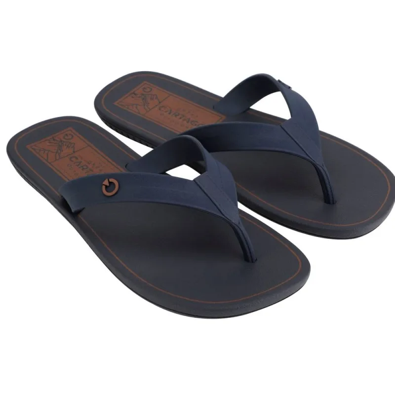Sandália Cartago Atlanta 11840 Azul e Marrom 43/44 - CARTAGO - Vestuário