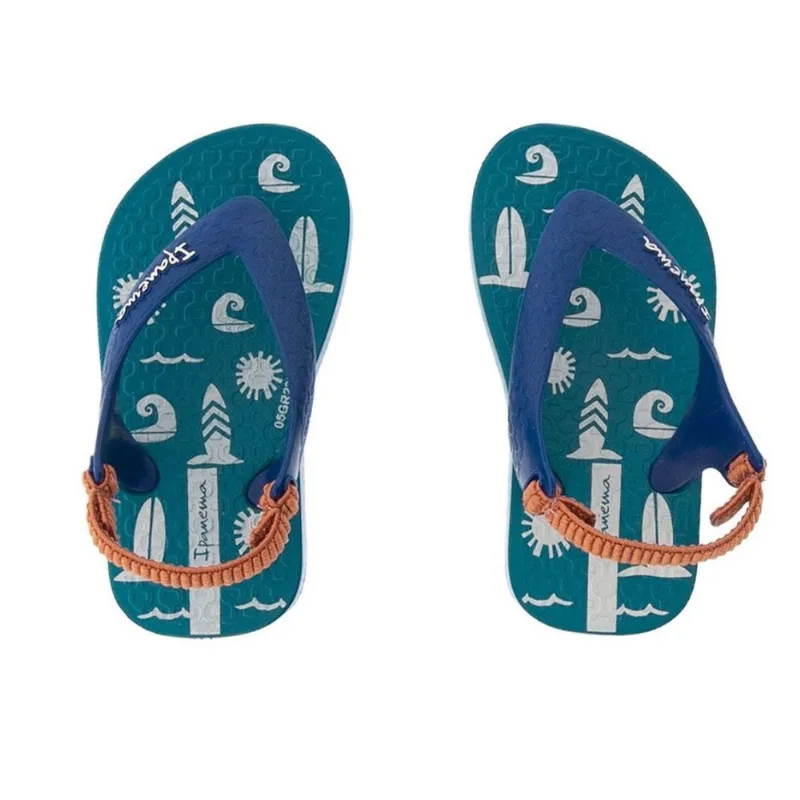 Chinelo bebe Infantil Menino Fofura Baby Ipanema Azul 17 18