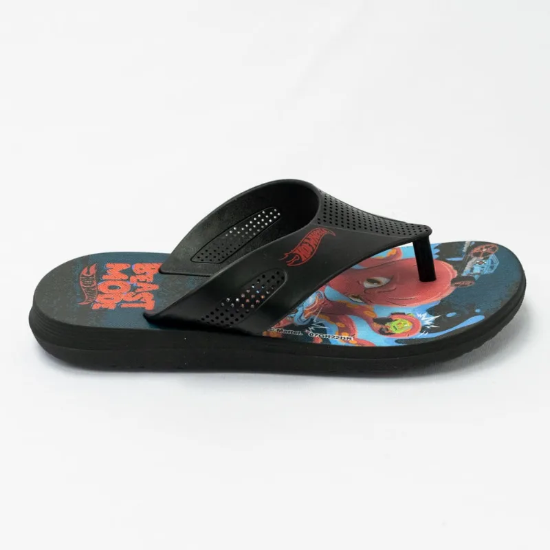 Chinelo Grendene 22675 Hot Wheels Race Super Flop Preto