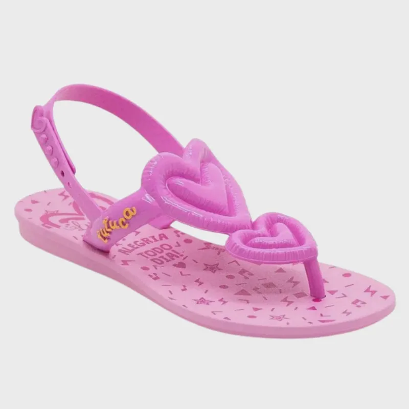 Sandália Grendene Luluca Infantil Rosa Com Mochila