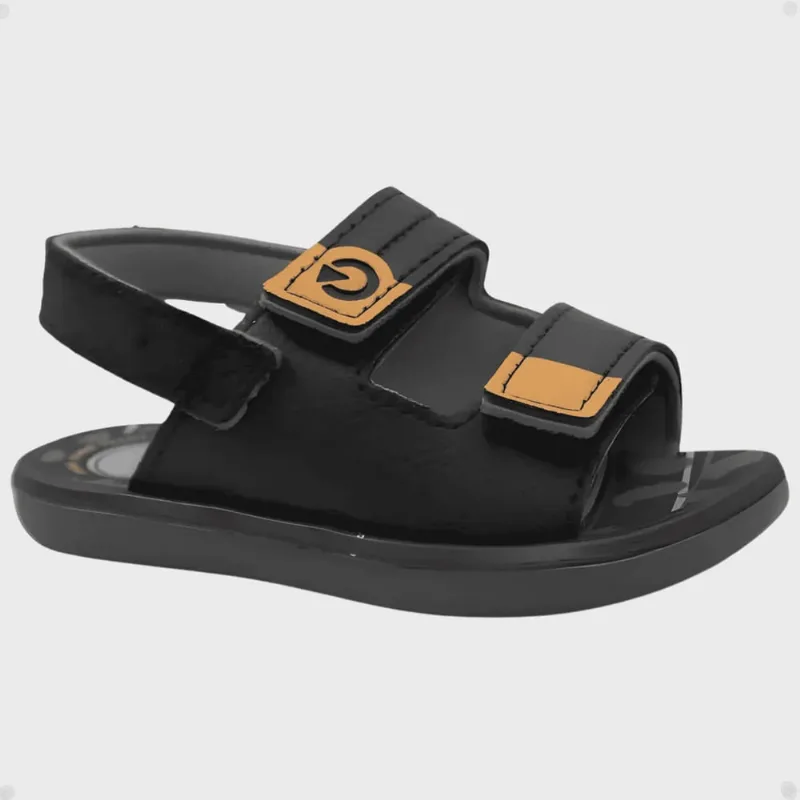 Sandália Papete Infantil Cartago Mini Baby Preto E Amarelo