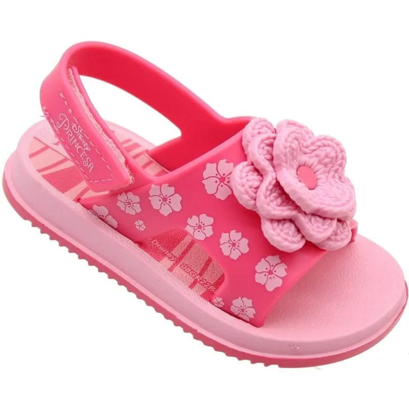 Sandália Baby Papete Disney Princesas Flowers Infantil Feminina
