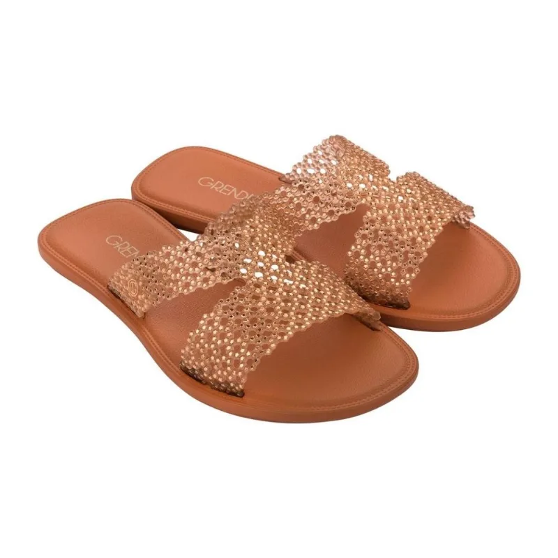Sandália Rasteira Grendha Feminino Buriti Slide Laranja Ocre 33/34
