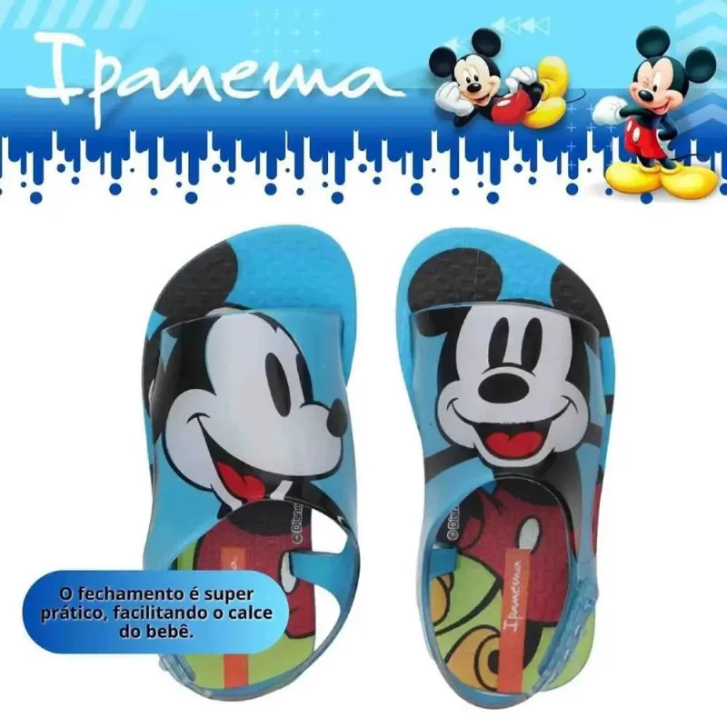 Sandália Ipanema Infantil Menino Sweet Disney Baby Azul 17 18