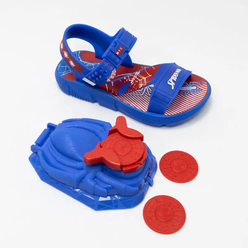Sandália Spider-Man 22765 com Lança Discos Azul