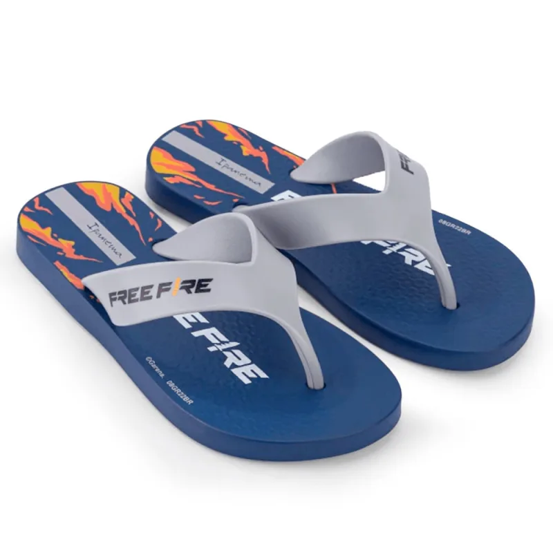 Sandália Ipanema Infantil Free Fire Azul e Cinza 27/28 - IPANEMA - Vestuário