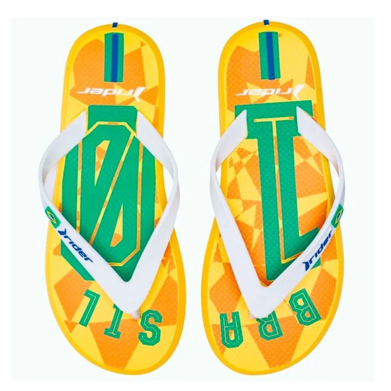 Sandália Rider Masculina R1 Futebol Branco e Amarelo 37/38 - RIDER - Vestuário