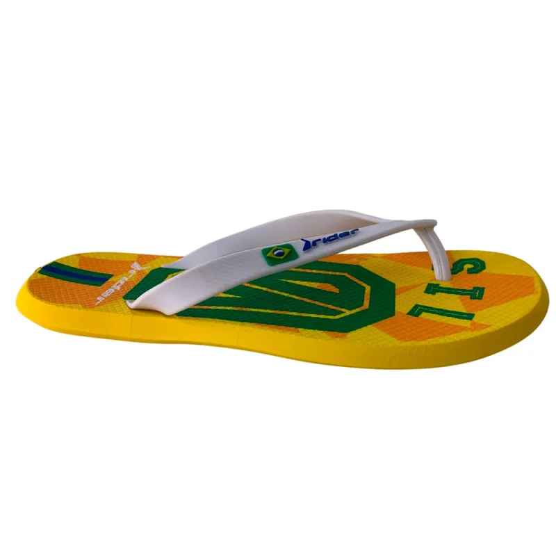Sandália Rider Masculina R1 Futebol Branco e Amarelo 39 - RIDER - Vestuário