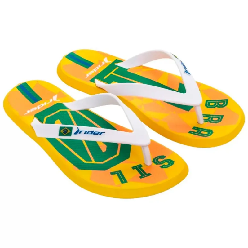 Sandália Rider Masculina R1 Futebol Branco e Amarelo 42 - RIDER - Vestuário