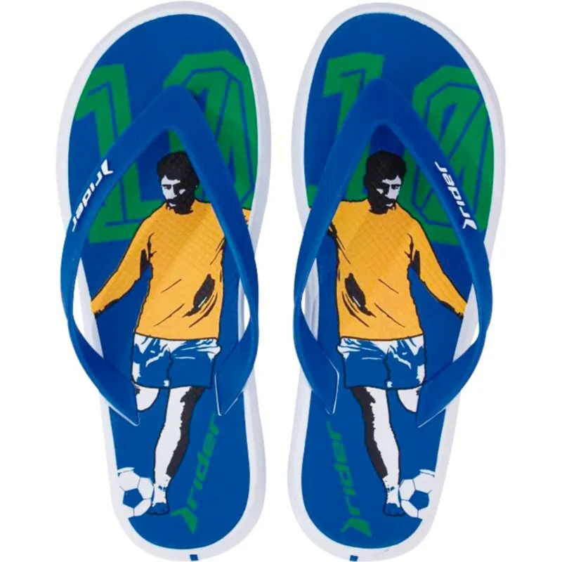 Sandália F1 Futebol Rider 40 Branco/Azul Par